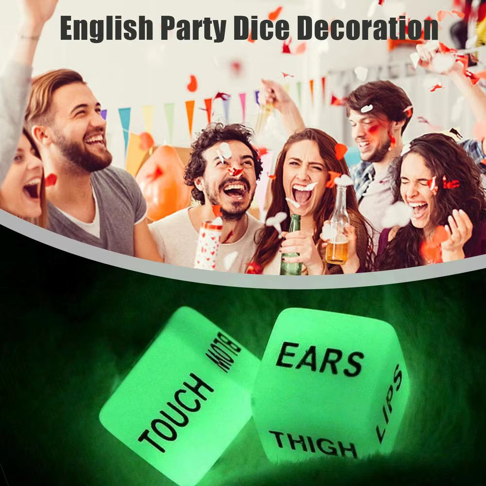 Luminous Engraved Dice Entertainment Innovative Dice Fun Cube Dice Game Suitable for Bar KTV Decorative Crafts Gift Party Favors