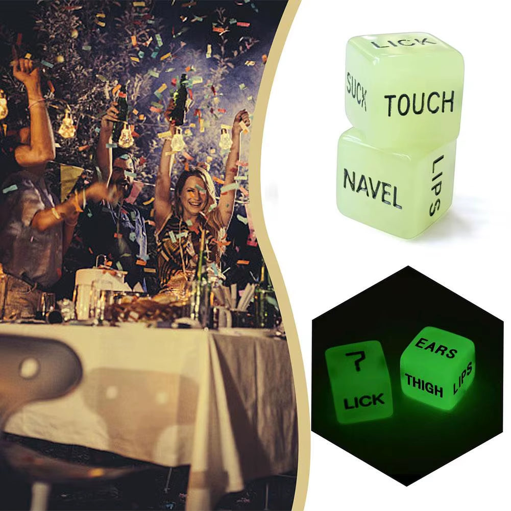 Luminous Engraved Dice Entertainment Innovative Dice Fun Cube Dice Game Suitable for Bar KTV Decorative Crafts Gift Party Favors