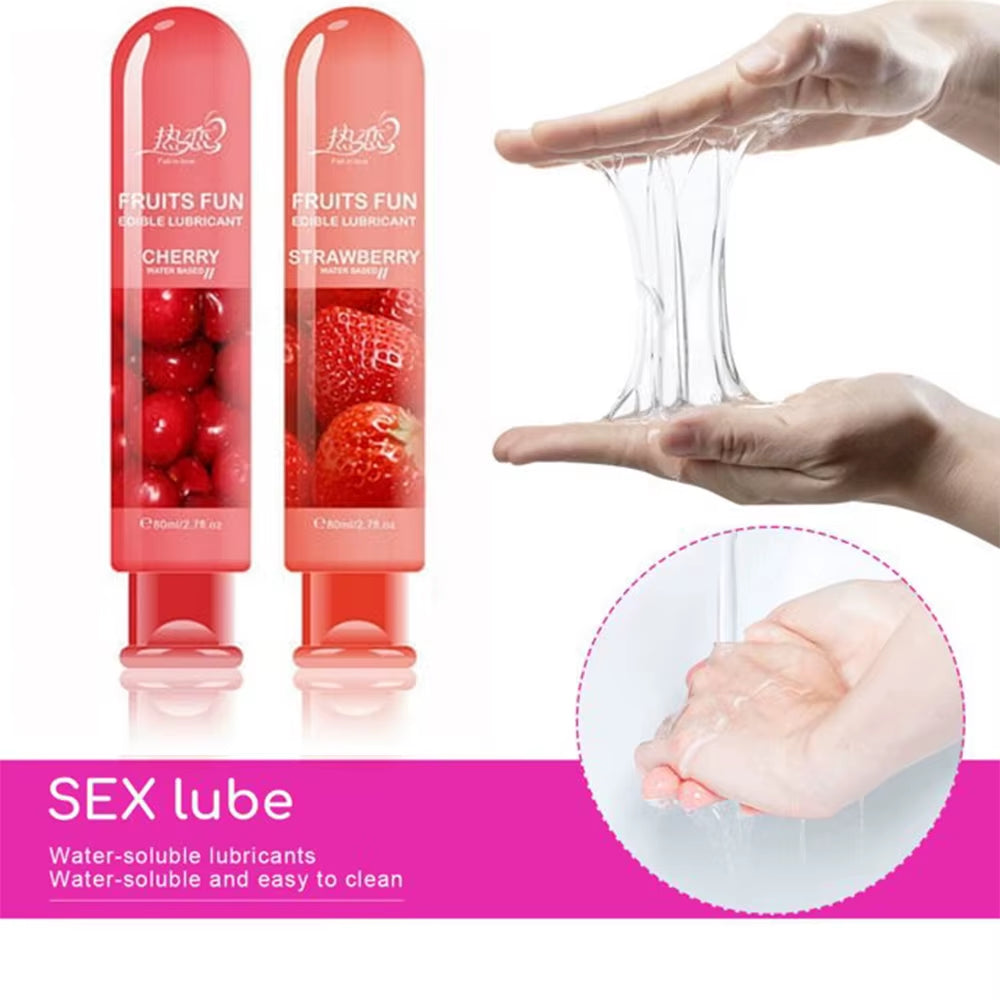 80Ml Adult Sexual Body Smooth Fruity Lubricant Gel Edible Flavor Sex Health Product Perfect to Warm up Sensual Massage Sex Toys