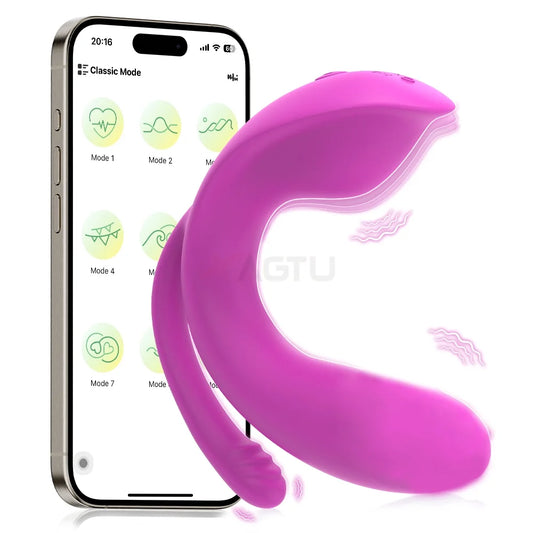Wearable Panty Vibrator APP Remote Control Vibrator Sex Toys for Woman Red