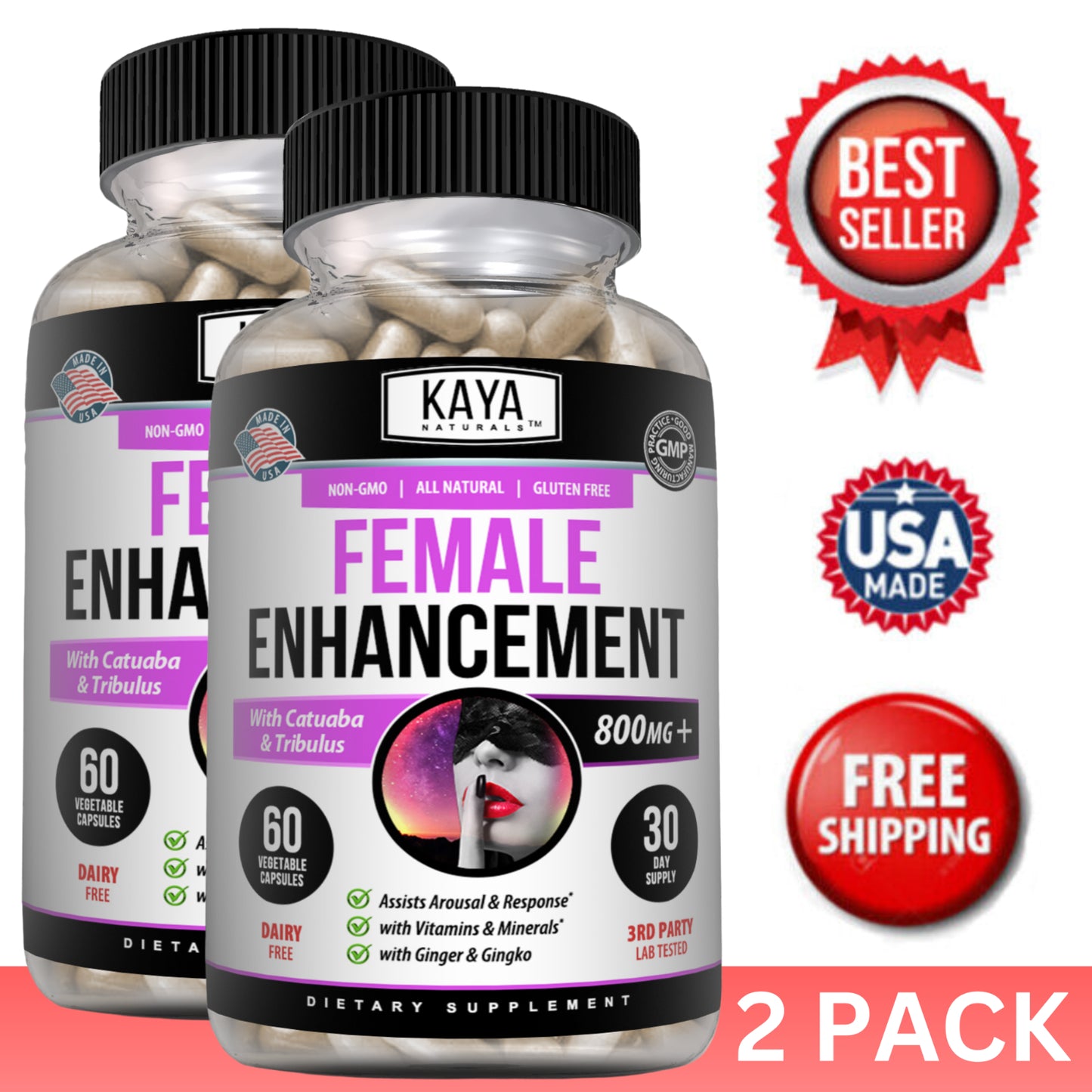 (2 Pack) Female Enhancement Mood Enhancer Boost Libido Enhance Sex Drive Stamina
