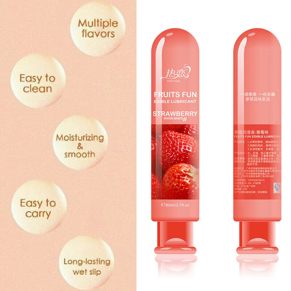 80Ml Adult Sexual Body Smooth Fruity Lubricant Gel Edible Flavor Sex Health Product Perfect to Warm up Sensual Massage Sex Toys